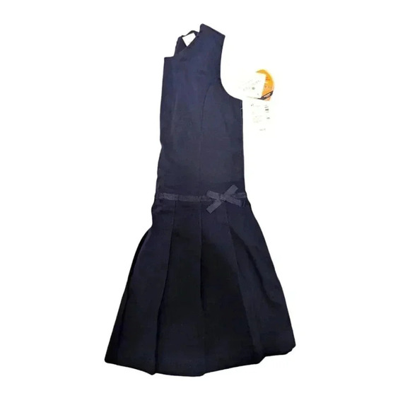 NWT Gymboree Girls' Sleeveless Twill Pleated Jumper Dress SZ 4T Navy - Picture 4 of 8